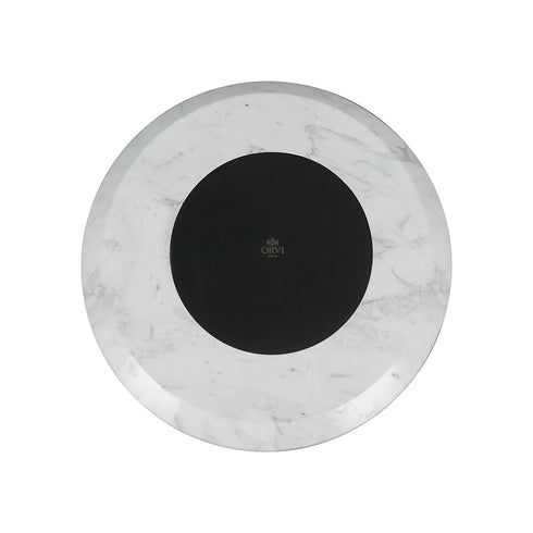 White Marble Tier Tray with Floral Motif